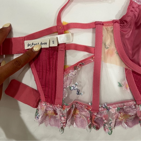 FLL Pink Floral Bustier Top - Picture 4 of 5